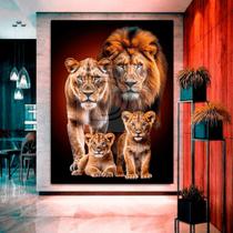 Quadro Com Moldura Decorativo Grande Alta Resolução Para Sala Quarto Escritório Família De Leões 2 filhotes Quadro Com Moldura Decorativo Grande Alta Resolução Para Sala Quarto Escritório Família De Leões 2 filhotes