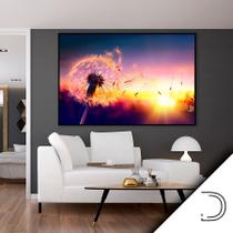 Quadro Com Moldura Decorativo Grande Alta Resolução Para Sala Quarto Escritório Flor Dente De Leão Por Do Sol