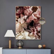 Quadro Com Moldura Decorativo Grande Alta Resolução Para Sala Quarto Escritório Floral Tons Claros