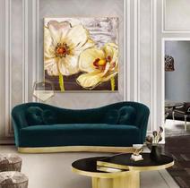 Quadro Com Moldura Decorativo Grande Alta Resolução Para Sala Quarto Escritório Flores Branca e Amarela Quadro Com Moldura Decorativo Grande Alta Resolução Para Sala Quarto Escritório Flores Branca e Amarela