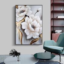 Quadro Com Moldura Decorativo Grande Alta Resolução Para Sala Quarto Escritório Flores Brancas Estilo Pintura