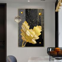 Quadro Com Moldura Decorativo Grande Alta Resolução Para Sala Quarto Escritório Folhas Dourada Quadro Com Moldura Decorativo Grande Alta Resolução Para Sala Quarto Escritório Folhas Dourada