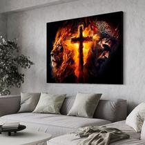 Quadro Com Moldura Decorativo Grande Alta Resolução Para Sala Quarto Escritório Jesus Cristo e Leão De Juda Quadro Com Moldura Decorativo Grande Alta Resolução Para Sala Quarto Escritório Jesus Cristo e Leão De Juda