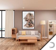 Quadro Com Moldura Decorativo Grande Alta Resolução Para Sala Quarto Escritório Leão Filhote Estilo Desenho Quadro Com Moldura Decorativo Grande Alta Resolução Para Sala Quarto Escritório Leão Filhote Estilo Desenho