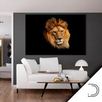 Quadro Com Moldura Decorativo Grande Alta Resolução Para Sala Quarto Escritório Leão Fundo Preto Quadro Com Moldura Decorativo Grande Alta Resolução Para Sala Quarto Escritório Leão Fundo Preto
