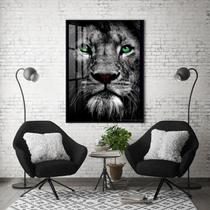 Quadro Com Moldura Decorativo Grande Alta Resolução Para Sala Quarto Escritório Leão olhos Verde Quadro Com Moldura Decorativo Grande Alta Resolução Para Sala Quarto Escritório Leão olhos Verde
