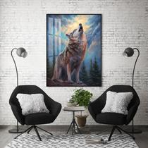 Quadro Com Moldura Decorativo Grande Alta Resolução Para Sala Quarto Escritório Lobo Uivando Quadro Com Moldura Decorativo Grande Alta Resolução Para Sala Quarto Escritório Lobo Uivando