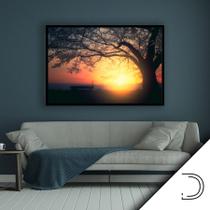 Quadro Com Moldura Decorativo Grande Alta Resolução Para Sala Quarto Escritório Noite Estrelada Árvore Por Do Sol