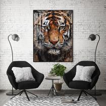 Quadro Com Moldura Decorativo Grande Alta Resolução Para Sala Quarto Escritório Tigre