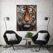 Quadro Com Moldura Decorativo Grande Alta Resolução Para Sala Quarto Escritório tigre