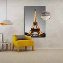 Quadro Com Moldura Decorativo Grande Alta Resolução Para Sala Quarto Escritório Torre Eiffel Iluminada