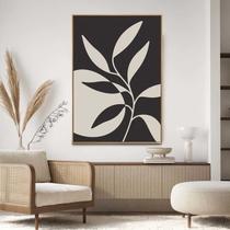 Quadro com Moldura Decorativo Para Sala Quarto Hall Abstrato Minimalista Preto