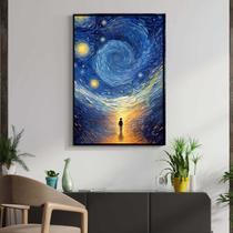 Quadro com Moldura Decorativo Para Sala Quarto Hall Arte Impressionista Cor:MOLDURA PRETATamanho:130 X 90 X 3 CM