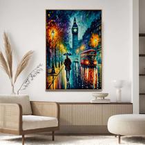 Quadro com Moldura Decorativo Para Sala Quarto Hall Big Ben Arte Londres