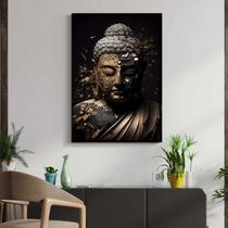 Quadro com Moldura Decorativo Para Sala Quarto Hall Buda Preto Dourado Arte Cor:MOLDURA PRETATamanho:40 X 60 X 3 CM Quadro com Moldura Decorativo Para Sala Quarto Hall Buda Preto Dourado Arte Cor:MOLDURA PRETATamanho:40 X 60 X 3 CM