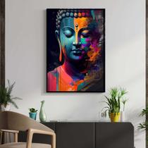 Quadro com Moldura Decorativo Para Sala Quarto Hall Buda Yoga Arte Colorida Cor:MOLDURA PRETATamanho:40 X 60 X 3 CM Quadro com Moldura Decorativo Para Sala Quarto Hall Buda Yoga Arte Colorida Cor:MOLDURA PRETATamanho:40 X 60 X 3 CM