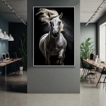 Quadro com Moldura Decorativo Para Sala Quarto Hall Cavalo Branco Cor:MOLDURA BRANCATamanho:40 X 30 X 3 CM Quadro com Moldura Decorativo Para Sala Quarto Hall Cavalo Branco Cor:MOLDURA BRANCATamanho:40 X 30 X 3 CM