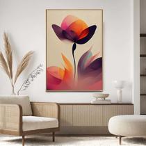 Quadro com Moldura Decorativo Para Sala Quarto Hall Flor Abstrato