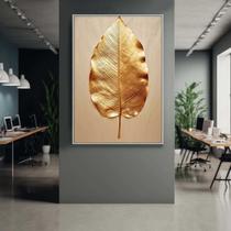 Quadro com Moldura Decorativo Para Sala Quarto Hall Folha Dourada Arte Luxo Cor:MOLDURA BRANCATamanho:40 X 60 X 3 CM