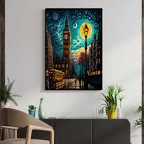 Quadro com Moldura Decorativo Para Sala Quarto Hall Londres Impressionista