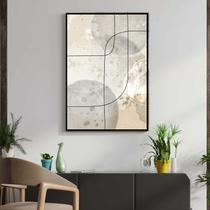 Quadro com Moldura Decorativo Para Sala Quarto Hall Minimalista Bege Cor:MOLDURA PRETATamanho:40 X 30 X 3 CM