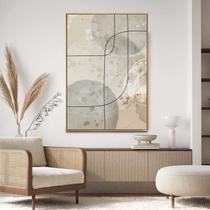 Quadro com Moldura Decorativo Para Sala Quarto Hall Minimalista Bege Quadro com Moldura Decorativo Para Sala Quarto Hall Minimalista Bege