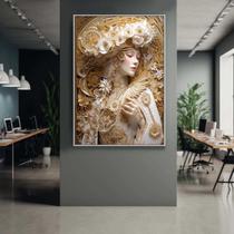 Quadro com Moldura Decorativo Para Sala Quarto Hall Mulher Elegante Arte