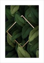 Quadro Com Moldura Dourada Folhagens