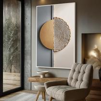 Quadro com Moldura e Acrilico Cristal Vidro Abstrato Luxo Dourado para Sala de estar, Quarto, Hall e Escritório Quadro com Moldura e Acrilico Cristal Vidro Abstrato Luxo Dourado para Sala de estar, Quarto, Hall e Escritório