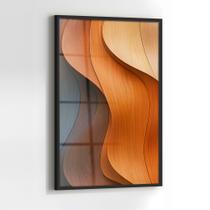 Quadro com Moldura e Acrilico Cristal Vidro Abstrato Madeira para Sala de estar, Quarto, Hall e Escritório Quadro com Moldura e Acrilico Cristal Vidro Abstrato Madeira para Sala de estar, Quarto, Hall e Escritório