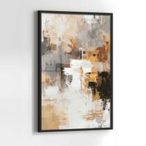 Quadro com Moldura e Acrilico Cristal Vidro Abstrato Pintura para Sala de estar, Quarto, Hall e Escritório