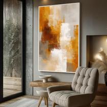 Quadro com Moldura e Acrilico Cristal Vidro Arte Ocre para Sala de estar, Quarto, Hall e Escritório Quadro com Moldura e Acrilico Cristal Vidro Arte Ocre para Sala de estar, Quarto, Hall e Escritório