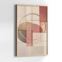 Quadro com Moldura e Acrilico Cristal Vidro Círculos Geométrico para Sala de estar, Quarto, Hall e Escritório