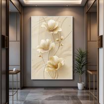 Quadro com Moldura e Acrilico Cristal Vidro Flores Minimalista para Sala de estar, Quarto, Hall e Escritório