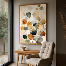 Quadro com Moldura e Acrilico Cristal Vidro Folhagem Eucalipto para Sala de estar, Quarto, Hall e Escritório Quadro com Moldura e Acrilico Cristal Vidro Folhagem Eucalipto para Sala de estar, Quarto, Hall e Escritório