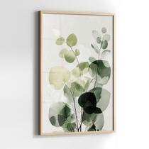 Quadro com Moldura e Acrilico Cristal Vidro Folhas Verde para Sala de estar, Quarto, Hall e Escritório Quadro com Moldura e Acrilico Cristal Vidro Folhas Verde para Sala de estar, Quarto, Hall e Escritório