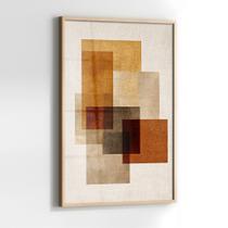 Quadro com Moldura e Acrilico Cristal Vidro Geométrico Terracota para Sala de estar, Quarto, Hall e Escritório Quadro com Moldura e Acrilico Cristal Vidro Geométrico Terracota para Sala de estar, Quarto, Hall e Escritório