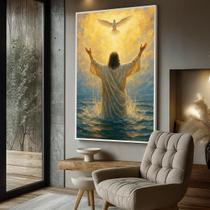Quadro com Moldura e Acrilico Cristal Vidro Jesus Santo para Sala de estar, Quarto, Hall e Escritório Quadro com Moldura e Acrilico Cristal Vidro Jesus Santo para Sala de estar, Quarto, Hall e Escritório