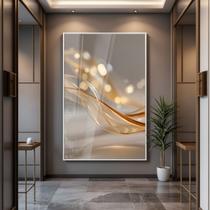 Quadro com Moldura e Acrilico Cristal Vidro Luxo Dourado Ouro para Sala de estar, Quarto, Hall e Escritório