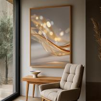 Quadro com Moldura e Acrilico Cristal Vidro Luxo Dourado Ouro para Sala de estar, Quarto, Hall e Escritório Quadro com Moldura e Acrilico Cristal Vidro Luxo Dourado Ouro para Sala de estar, Quarto, Hall e Escritório