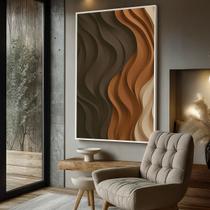 Quadro com Moldura e Acrilico Cristal Vidro Ondas em Relevo para Sala de estar, Quarto, Hall e Escritório Quadro com Moldura e Acrilico Cristal Vidro Ondas em Relevo para Sala de estar, Quarto, Hall e Escritório