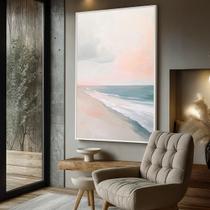 Quadro com Moldura e Acrilico Cristal Vidro Paisagem Mar Minimalista para Sala de estar, Quarto, Hall e Escritório Quadro com Moldura e Acrilico Cristal Vidro Paisagem Mar Minimalista para Sala de estar, Quarto, Hall e Escritório