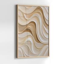 Quadro com Moldura e Acrilico Cristal Vidro Relevo Bege para Sala de estar, Quarto, Hall e Escritório Quadro com Moldura e Acrilico Cristal Vidro Relevo Bege para Sala de estar, Quarto, Hall e Escritório