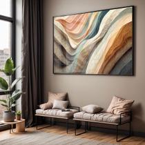 Quadro com Moldura e Acrilico Cristal Vidro Sala Quarto Abstrato Moderno Decorativo Horizontal Grande Hall