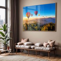 Quadro com Moldura e Acrilico Cristal Vidro Sala Quarto Balões Capadocia Decorativo Horizontal Grande Hall Quadro com Moldura e Acrilico Cristal Vidro Sala Quarto Balões Capadocia Decorativo Horizontal Grande Hall