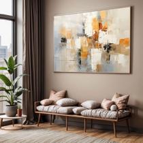 Quadro com Moldura e Acrilico Cristal Vidro Sala Quarto Pintura Arte Abstrato Bege Branco Marrom Dourado Decorativo Hor Quadro com Moldura e Acrilico Cristal Vidro Sala Quarto Pintura Arte Abstrato Bege Branco Marrom Dourado Decorativo Hor