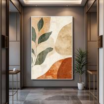 Quadro com Moldura e Acrilico Cristal Vidro Terracota Folhas para Sala de estar, Quarto, Hall e Escritório Quadro com Moldura e Acrilico Cristal Vidro Terracota Folhas para Sala de estar, Quarto, Hall e Escritório