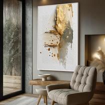 Quadro com Moldura e Acrilico Cristal Vidro Textura Dourada Tinta para Sala de estar, Quarto, Hall e Escritório Quadro com Moldura e Acrilico Cristal Vidro Textura Dourada Tinta para Sala de estar, Quarto, Hall e Escritório