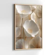 Quadro com Moldura e Acrilico Cristal Vidro Tulipas Branca para Sala de estar, Quarto, Hall e Escritório Quadro com Moldura e Acrilico Cristal Vidro Tulipas Branca para Sala de estar, Quarto, Hall e Escritório