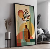 Quadro com Moldura e Acrilico Cristal Vidro Vasos Abstrato para Sala de estar, Quarto, Hall e Escritório Quadro com Moldura e Acrilico Cristal Vidro Vasos Abstrato para Sala de estar, Quarto, Hall e Escritório